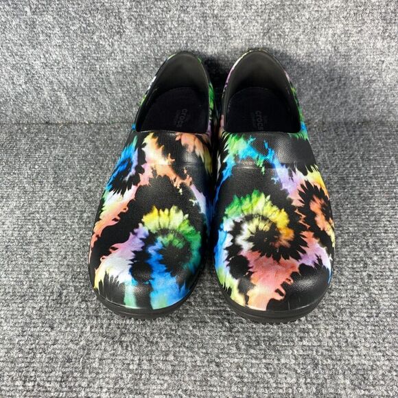 Crocs Clogs Shoes Womens 8 Tie Dye Neria Pro Work Slip Resistant Career Comfort - Picture 2 of 10